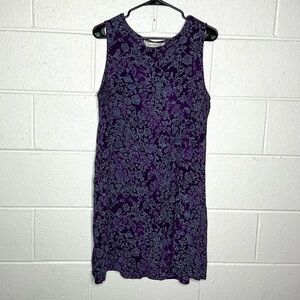 < Vintage John Paul Richard Purple Floral Dress >